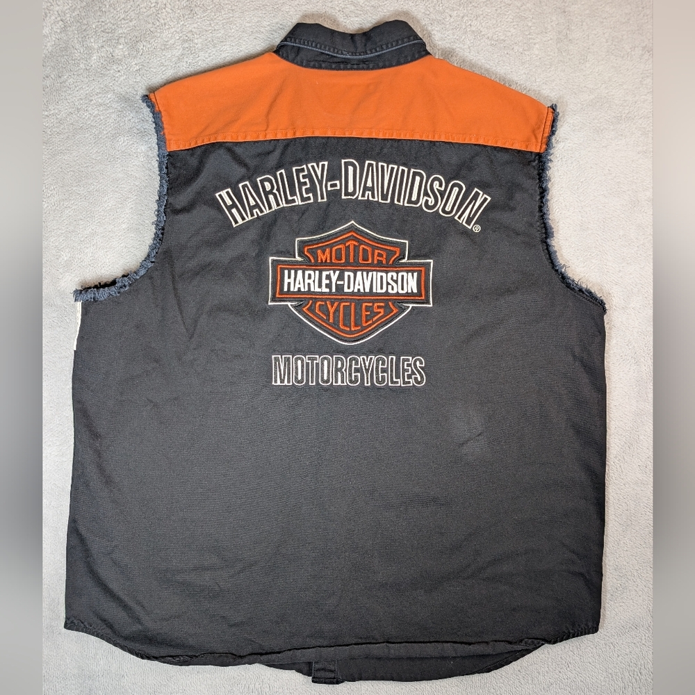 Harley-Davidson Orange and Black Cutoff Shirt - Picture 8 of 10